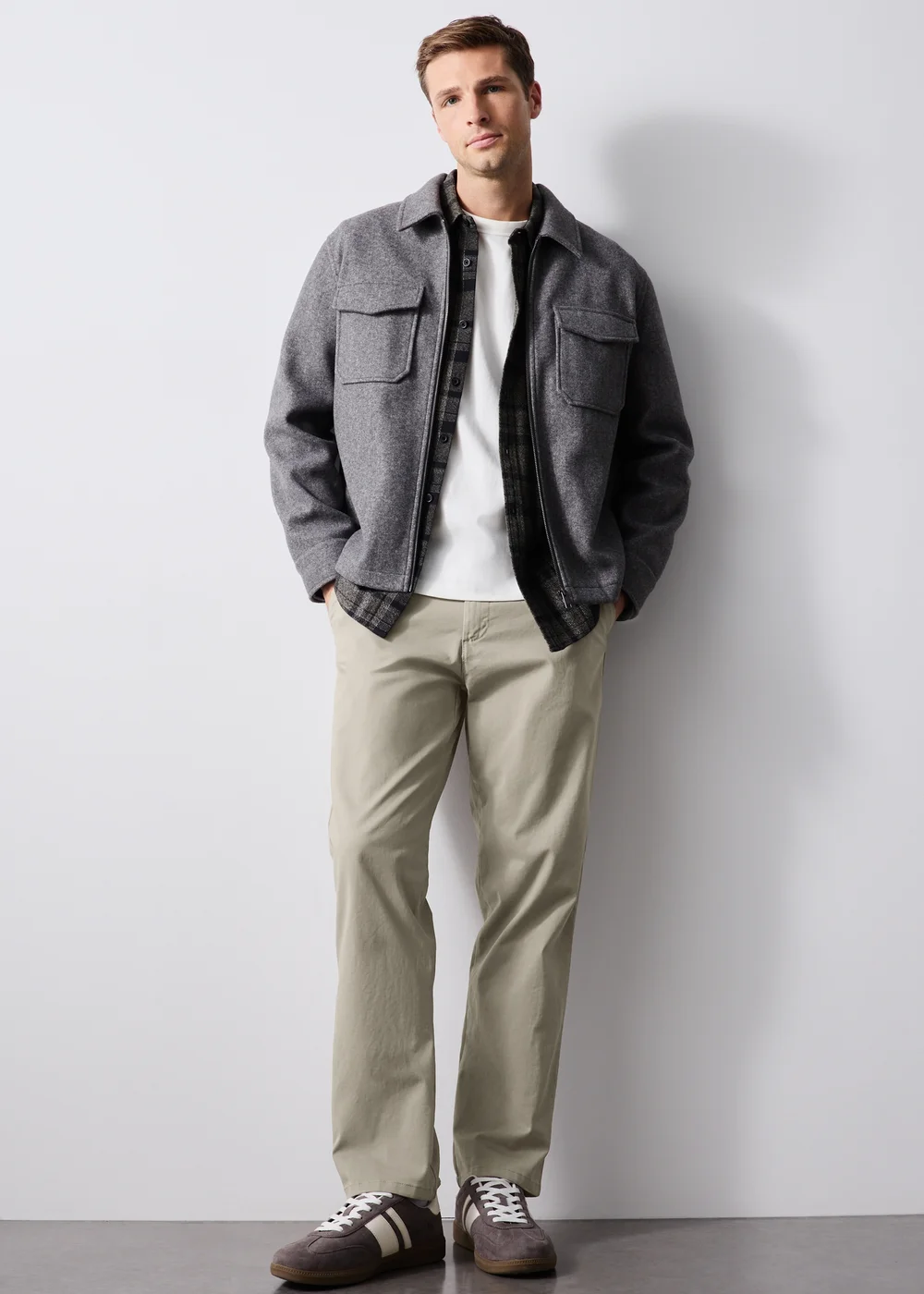 Mushroom Straight Chinos - 32 R Image 1