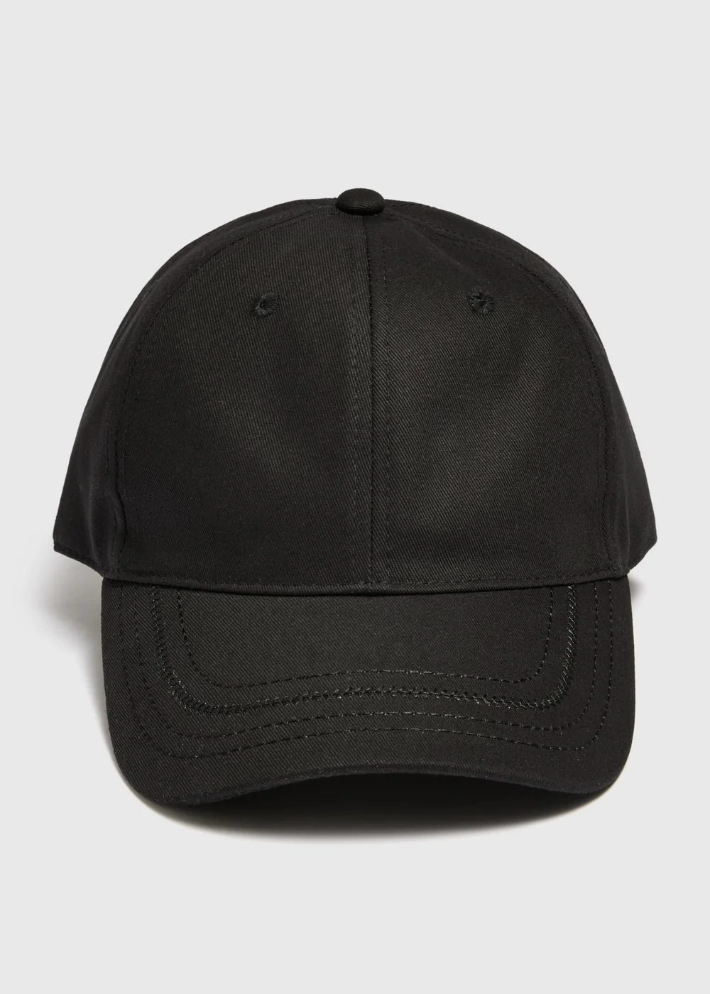 Black Cotton Cap - One Size Image 1