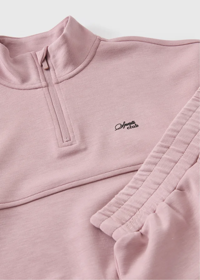 Girls Pink Sports Funnel Neck Top & Jogging Bottoms Set (7-15yrs)