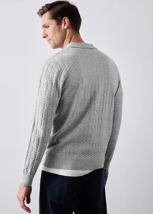 Grey Heavy Knitted Polo - S Image 2
