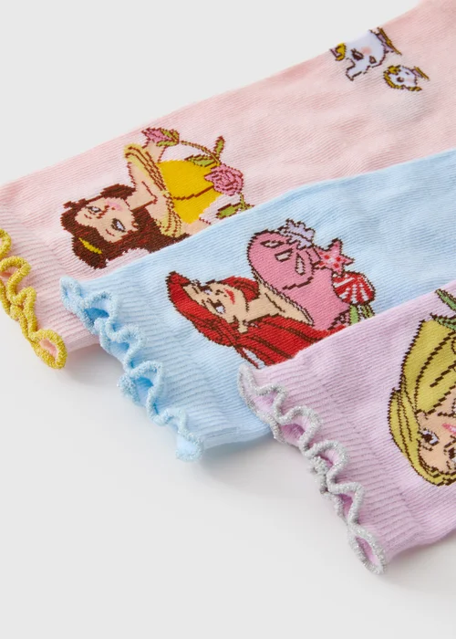 3 Pack Disney Princess Multicolour Socks (Younger 6-Older 6.5) - 9-12 Image 2