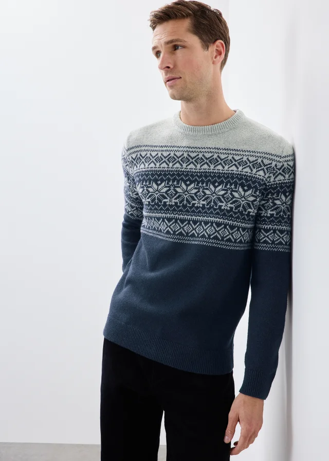 Lincoln Navy Christmas Crew Neck Jumper