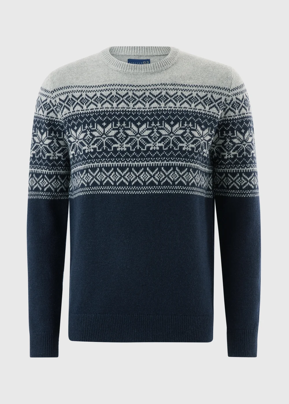 Lincoln Navy Christmas Crew Neck Jumper - S Image 1