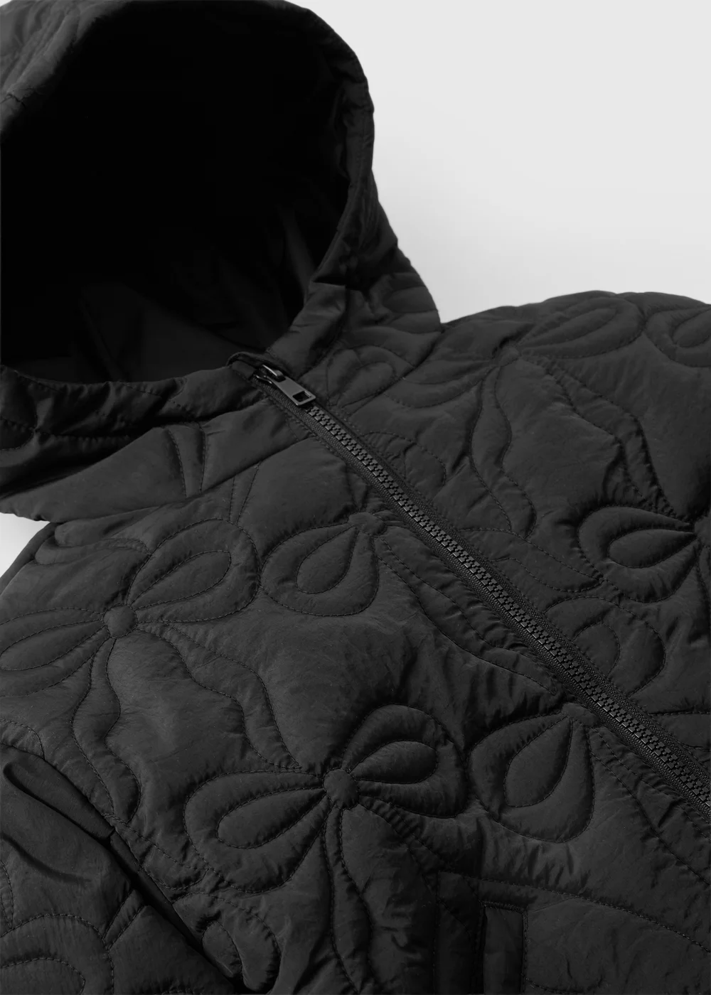 Girls Black Bow Quilted Jacket (7-15yrs) - 15 Yrs Image 2