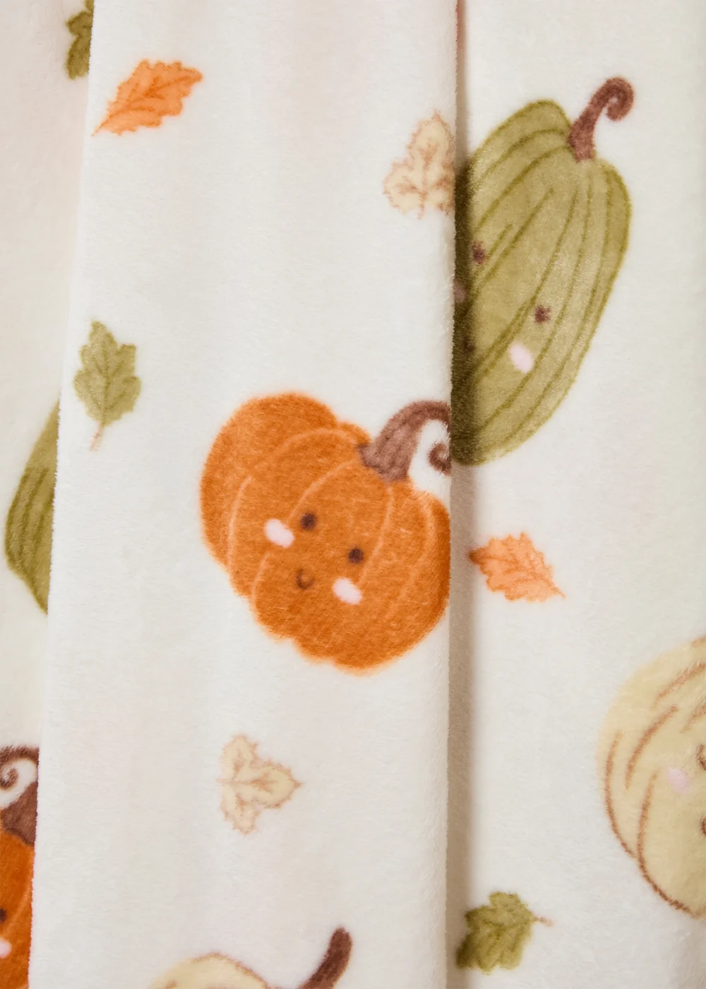 Cream Pumpkin Fleece Throw Image 2