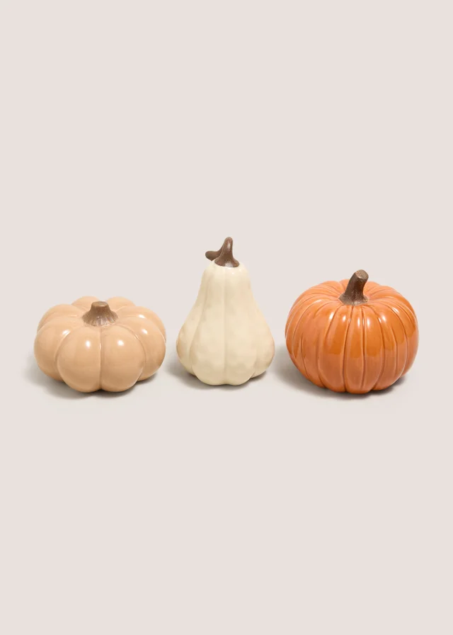 3 Pack Orange Mini Pumpkin Ornaments
