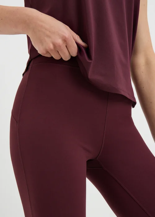 Souluxe Burgundy Slim Flared Gym Leggings - 6 Image 3