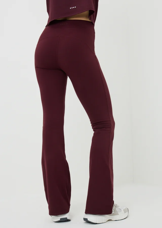 Souluxe Burgundy Slim Flared Gym Leggings