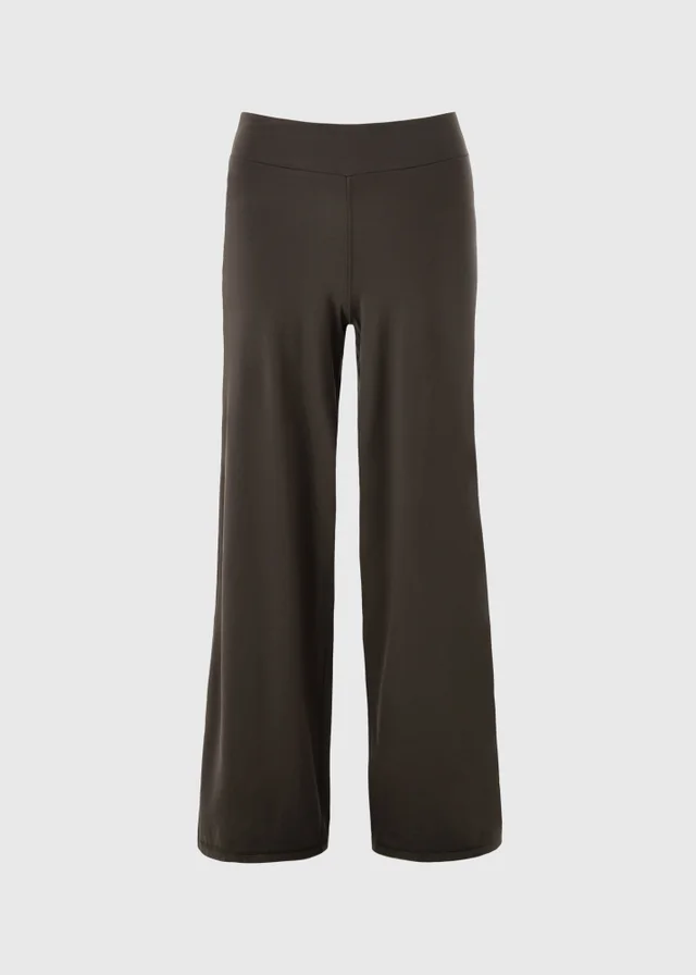 Souluxe Chocolate Brown Wide Leg Gym Leggings