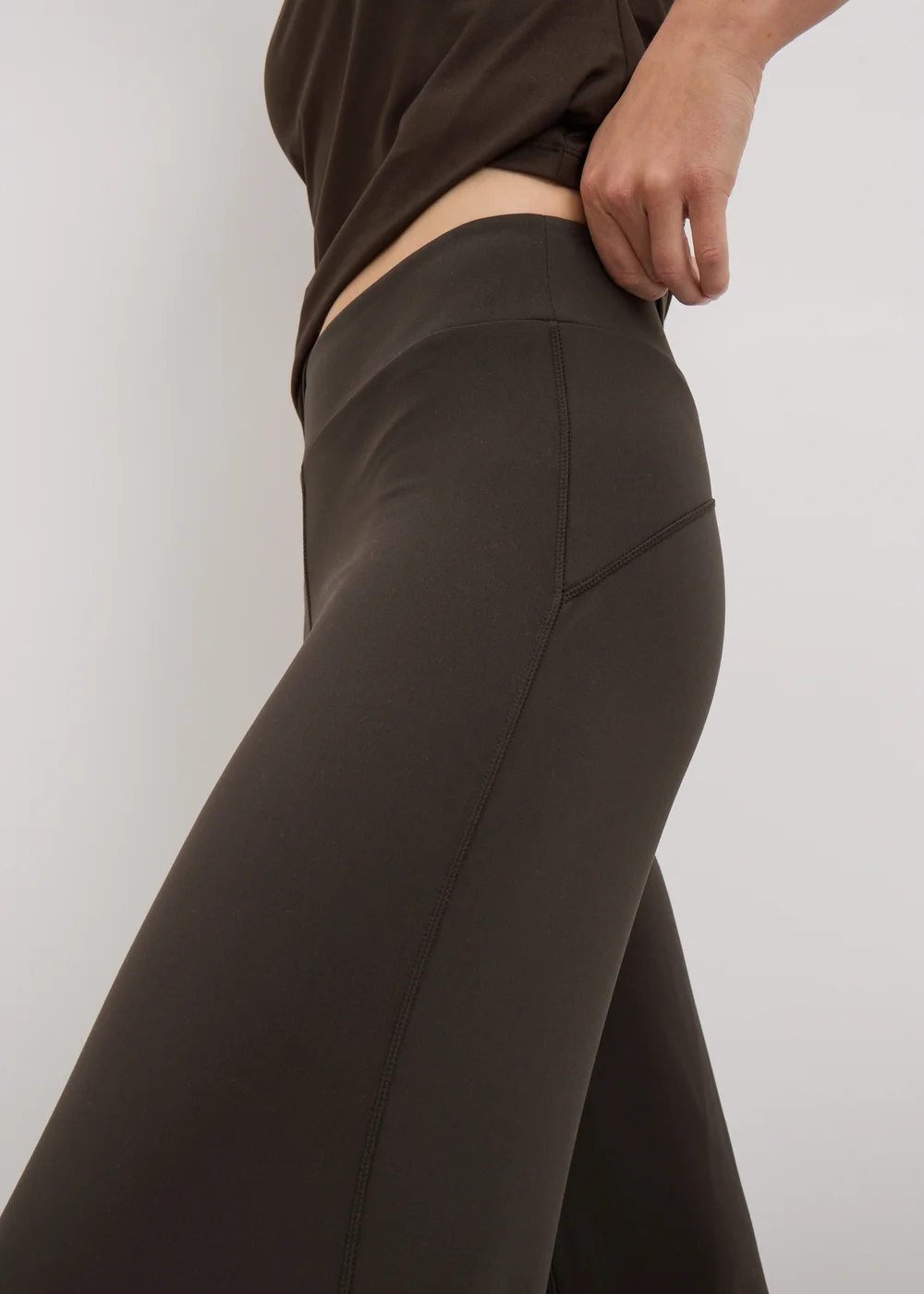 Souluxe Chocolate Brown Wide Leg Gym Leggings - 6 Image 3