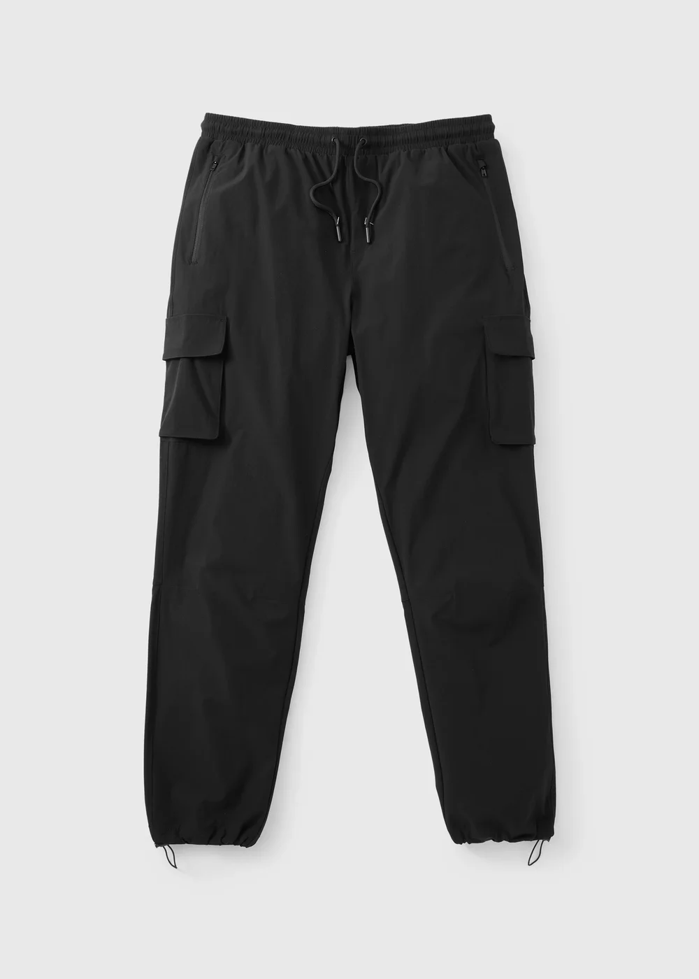 Black Cuffed Cargo Trousers - S Image 1