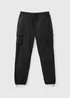 Black Cuffed Cargo Trousers - S Image 1