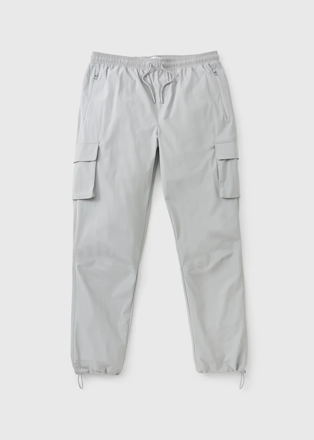 Light Grey Cuffed Cargo Trousers - S Image 1