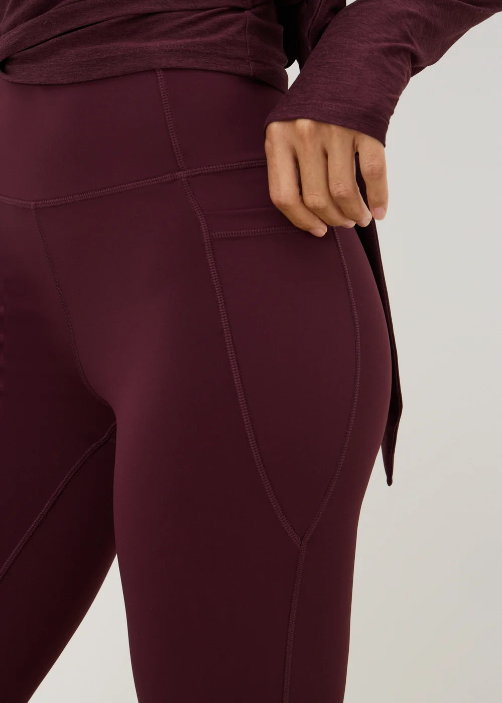 Souluxe Burgundy 7/8 Gym Leggings - 6 Image 3
