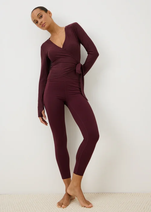 Souluxe Burgundy 7/8 Gym Leggings - 6 Image 1