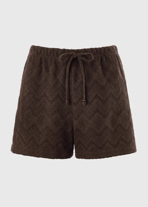 Chocolate Brown Zig Zag Co Ord Shorts - L Image 4