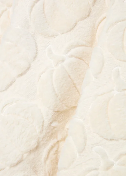 Cream Pumpkin Embossed Fleece Throw Image 2
