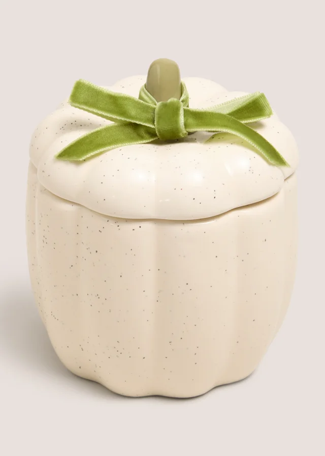 Cream Speckled Pumpkin Candle
