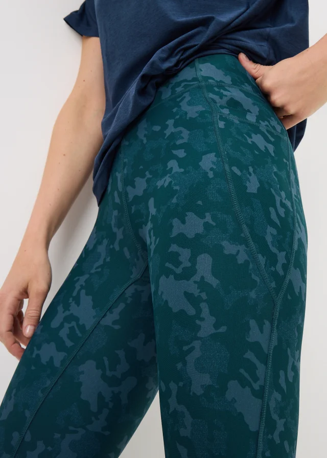 Souluxe Teal Printed Gym Leggings