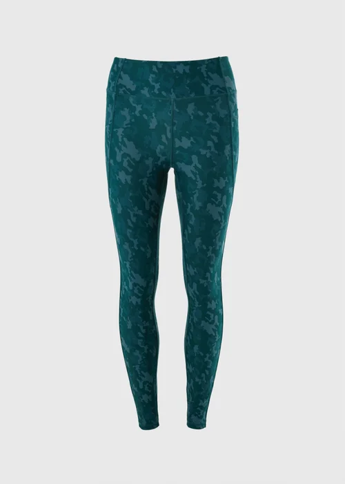 Souluxe Teal Printed Gym Leggings - 6 Image 2
