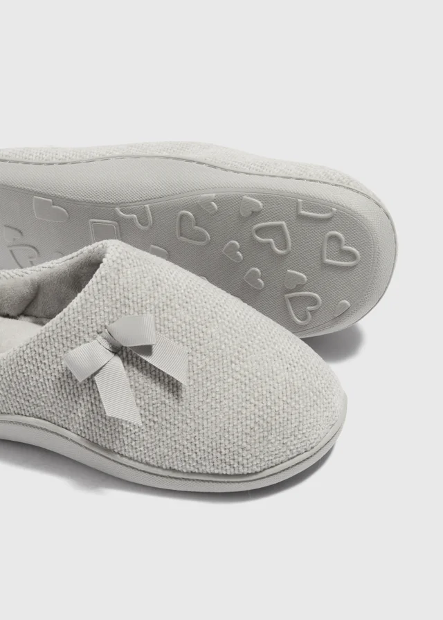 Grey Comfort Mule Slippers