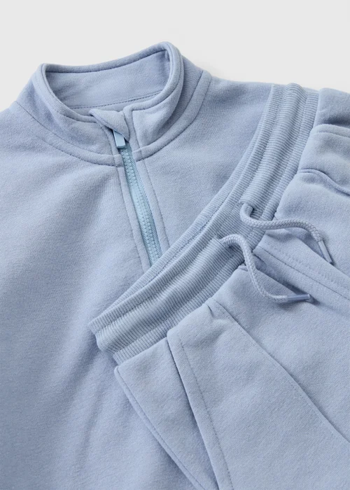 Boys Blue Funnel Neck Sweatshirt & Jogging Bottom Set (1-8yrs) - 1-1.5 Yrs Image 2