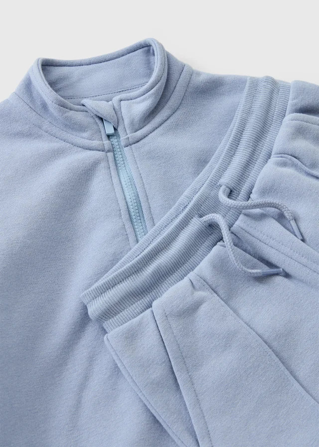 Boys Blue Funnel Neck Sweatshirt & Jogging Bottom Set (1-8yrs)