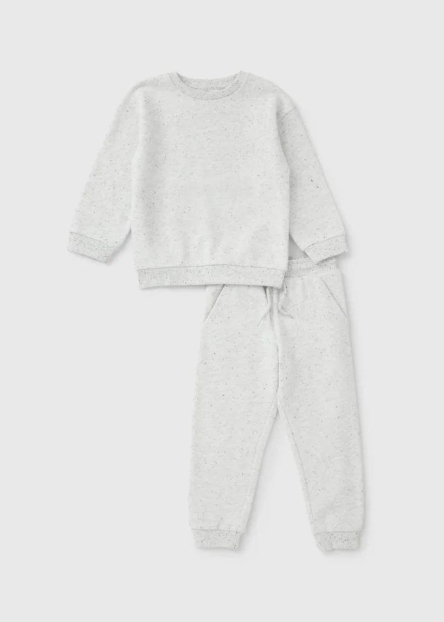 Boys Grey Marl Sweatshirt & Jogging Bottom Set (1-8yrs)