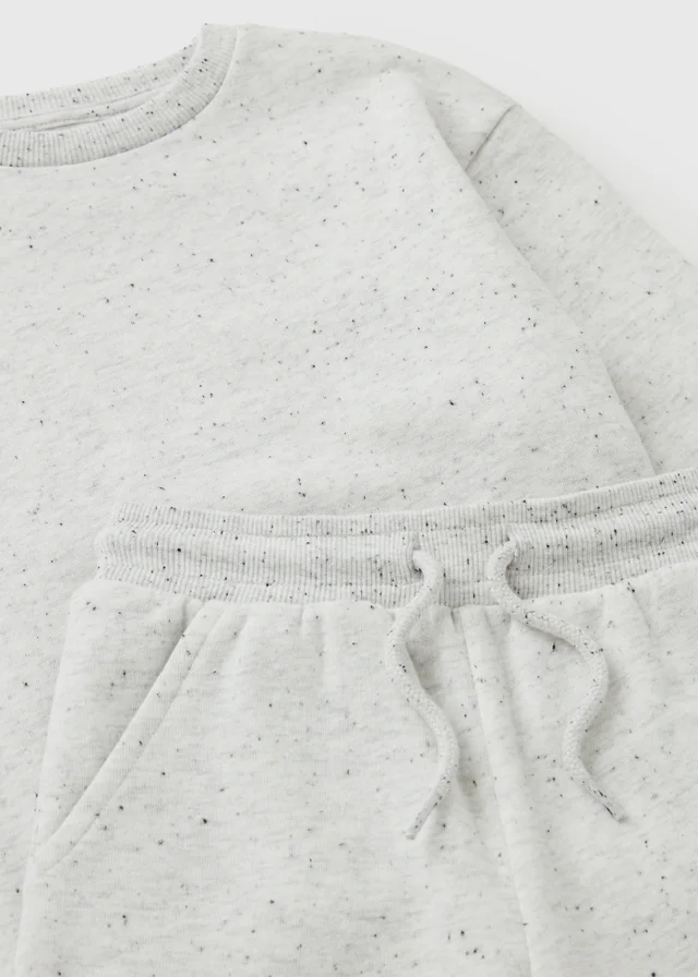 Boys Grey Marl Sweatshirt & Jogging Bottom Set (1-8yrs)