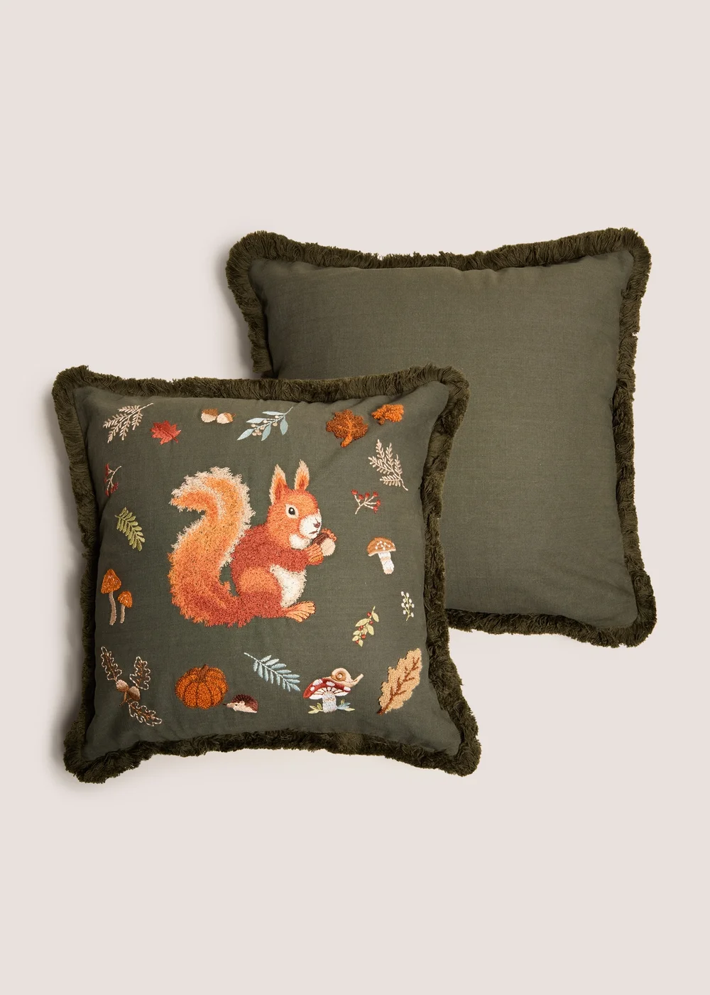 Cotton Green Squirrel Cushion Image 2