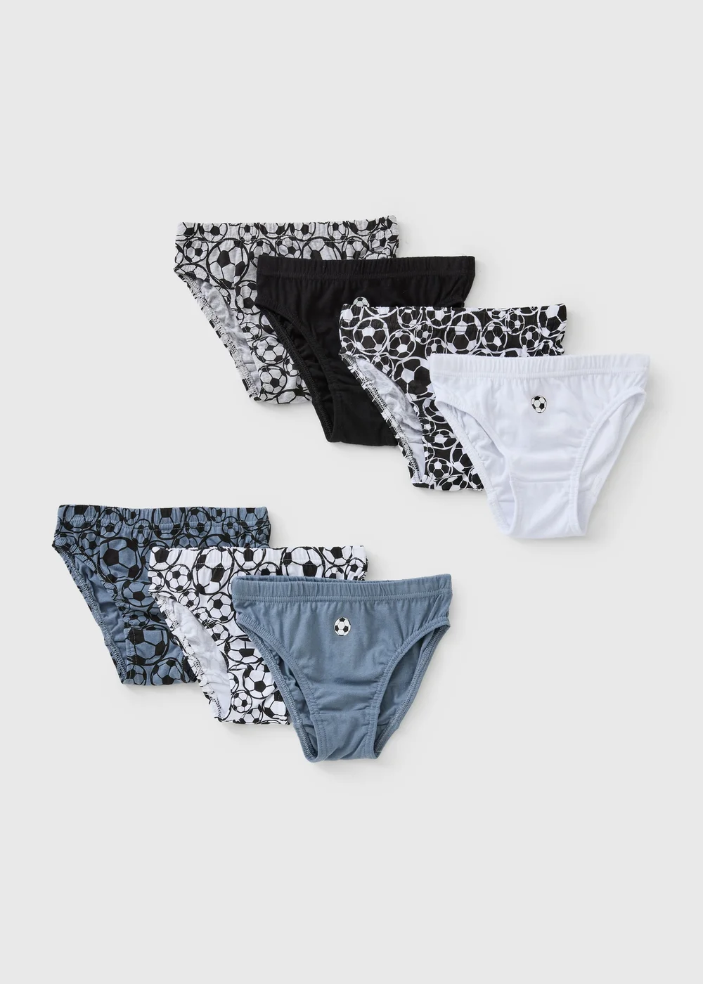 7 Pack Boys Black Football Briefs (1-11 Yrs) - 1.5 - 2 Yrs Image 1