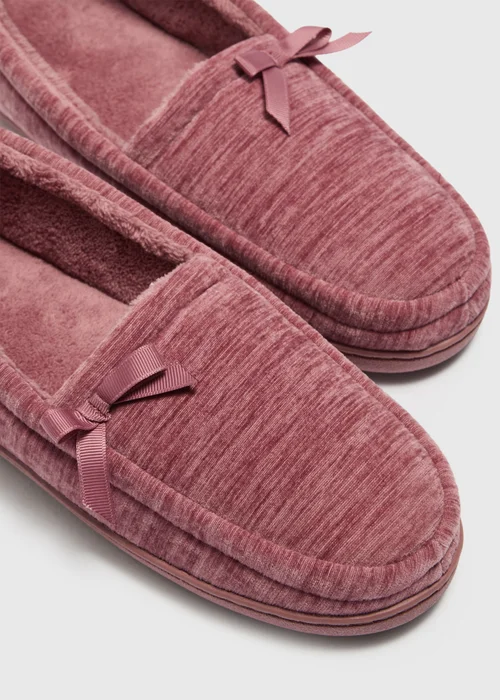 Pink Velour Full Slippers - 3 Image 2