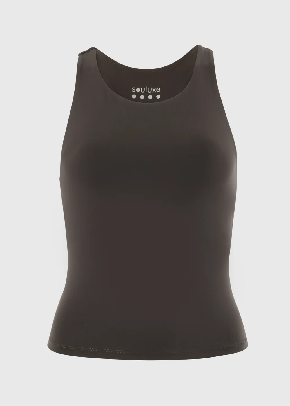 Souluxe Chocolate Brown Racer Back Sports Vest Top - 6 Image 3