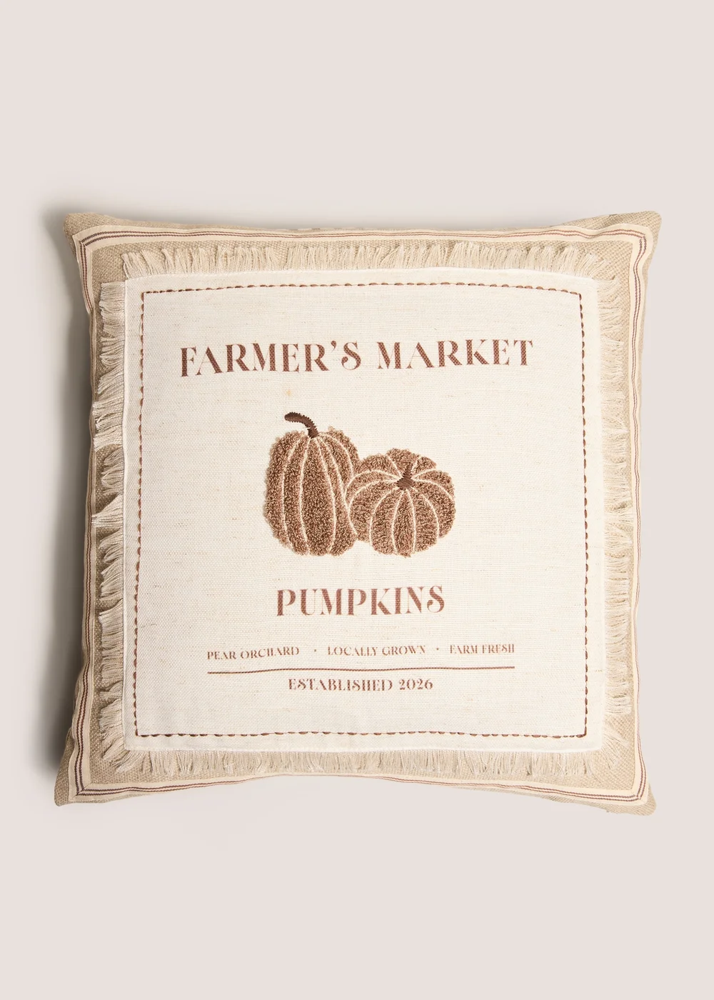 Cream Farmers Market Pumpkin Cushion Image 1