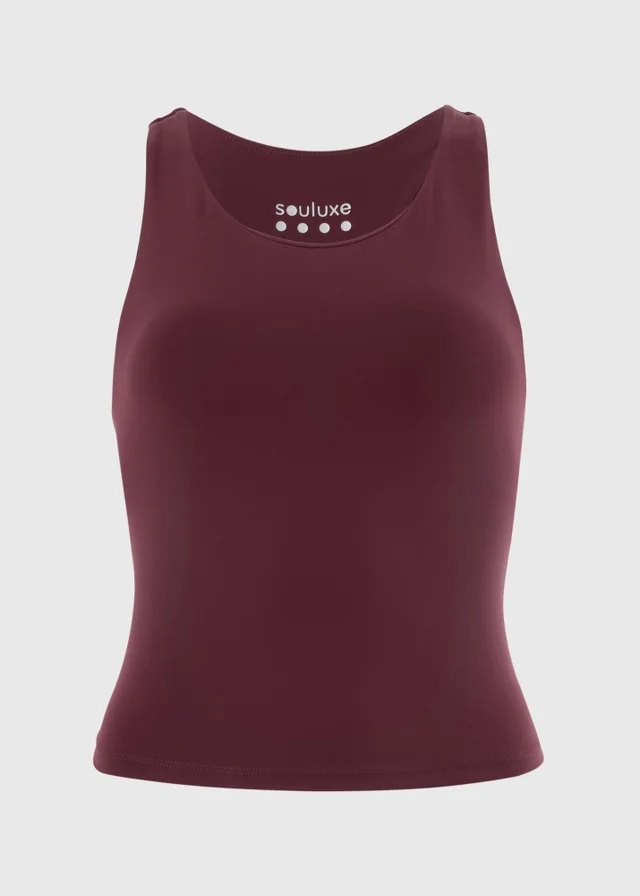 Souluxe Burgundy Racer Back Sports Vest Top