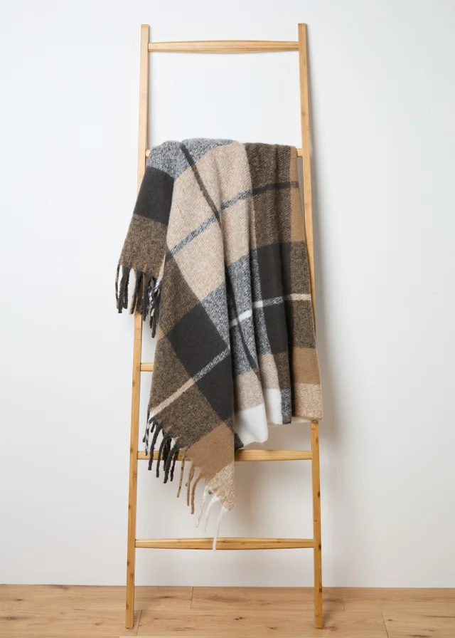 Faux Mohair Checked Throw
