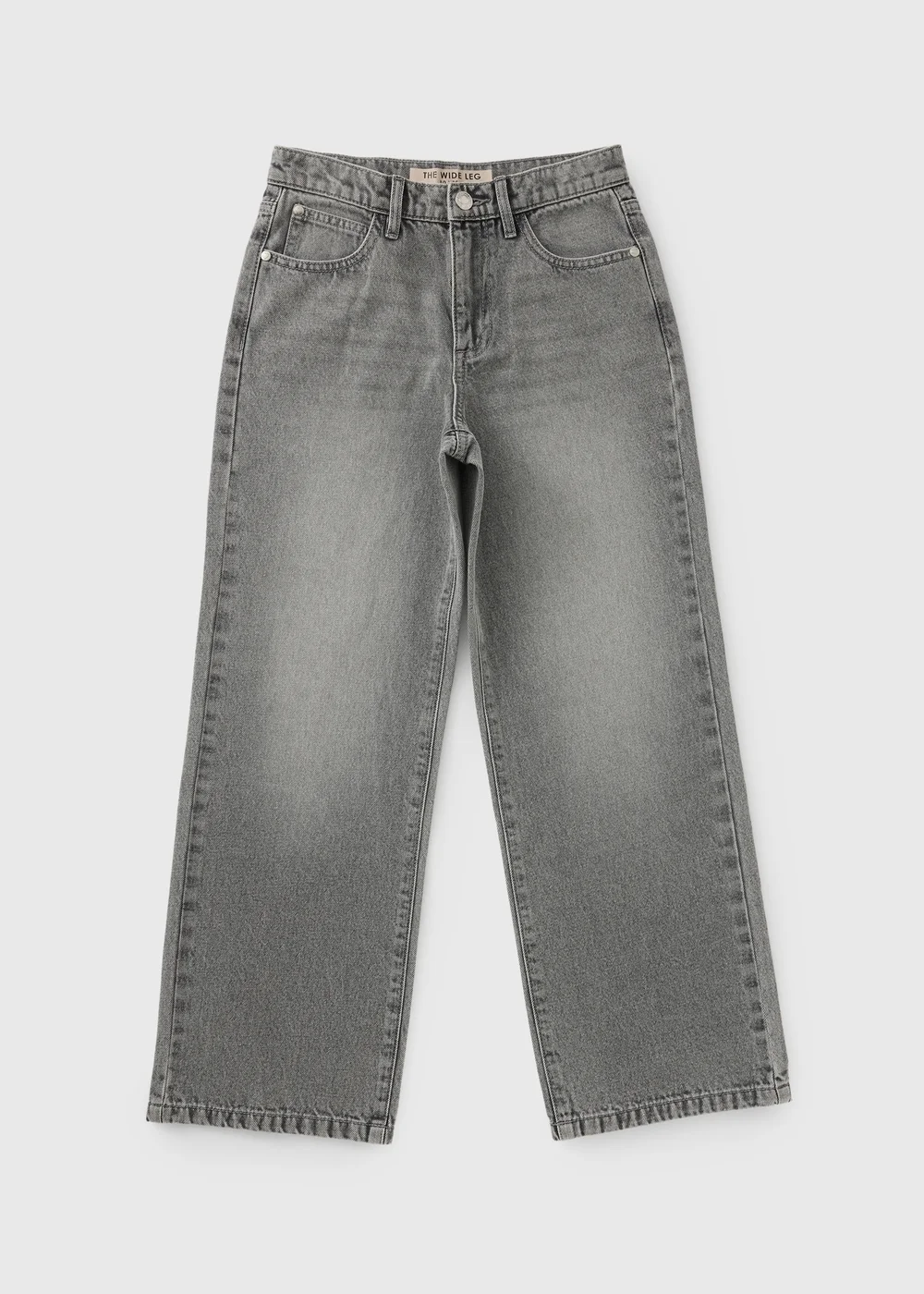 Girls Grey Wide Leg Jeans (7-15yrs) - 7 Yrs Image 1