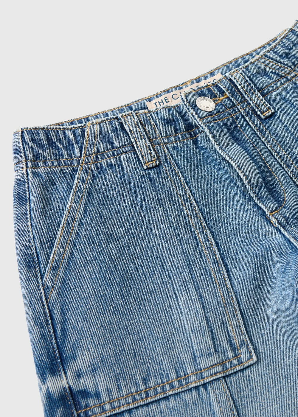 Girls Blue Denim Cargo Jeans (7-15yrs) - 7 Yrs Image 2