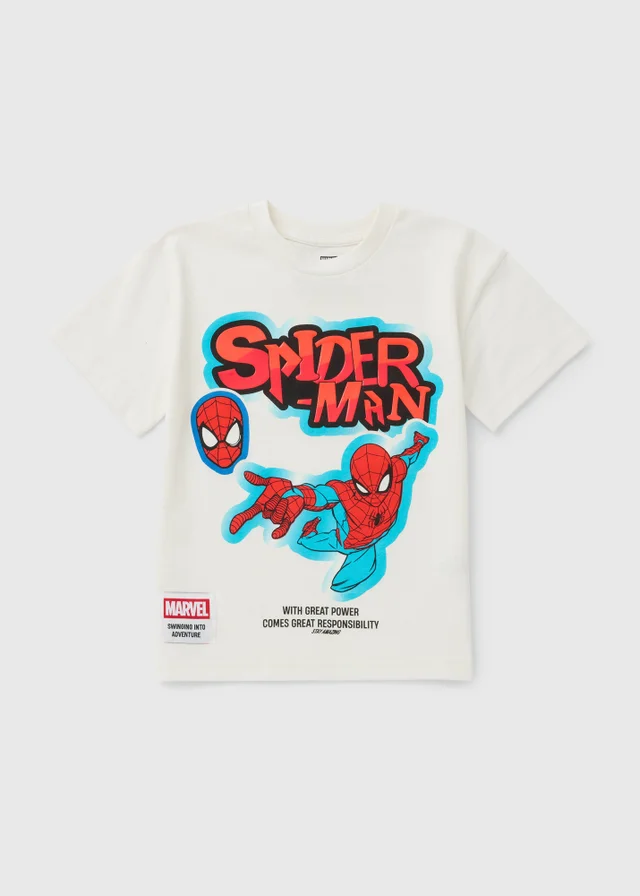 Marvel Spider-Man Boys Cream T-Shirt (4-13yrs)