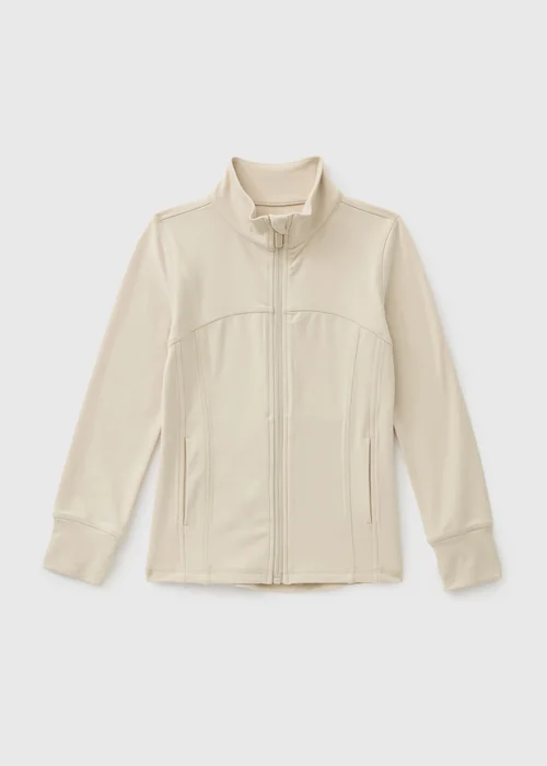 Souluxe Girls Cream Zip Sports Jacket (7-15yrs) - 7 Yrs Image 1