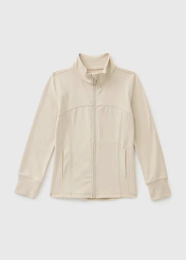 Souluxe Girls Cream Zip Sports Jacket (7-15yrs)