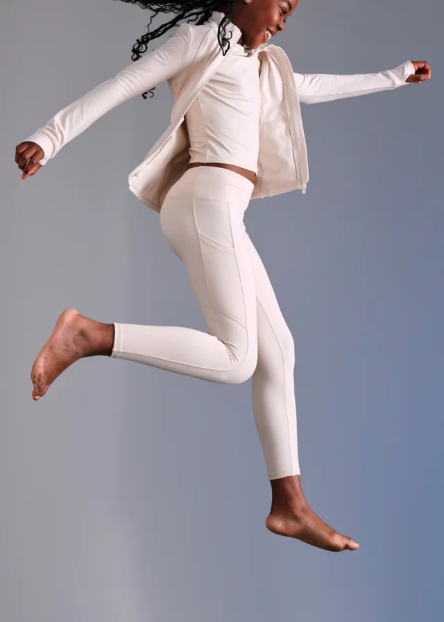 Souluxe Girls Cream Soft Touch Leggings (7-15 Yrs)