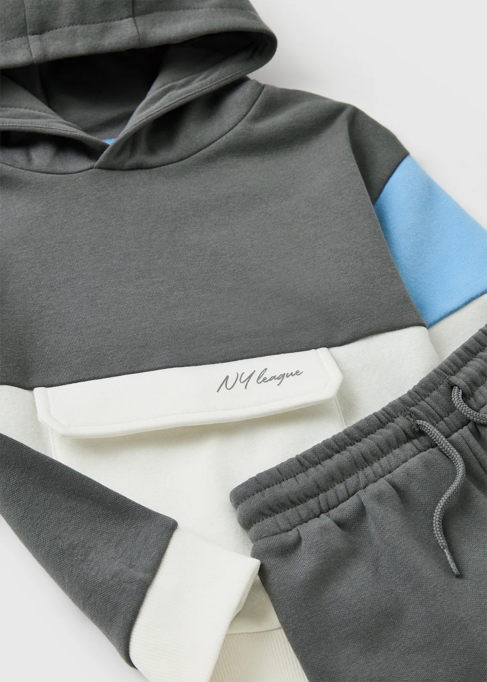 Boys Grey Hoodie & Jogging Shorts Set (1-8yrs) - 1-1.5 Yrs Image 2