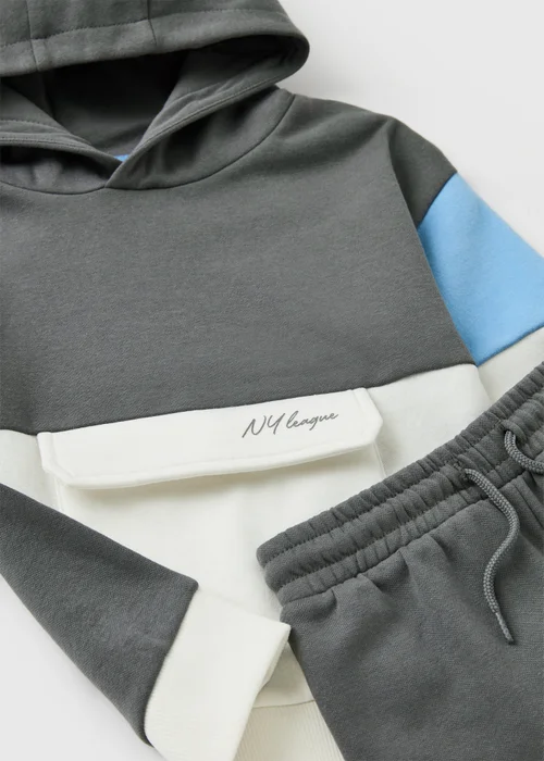 Boys Grey Hoodie & Jogging Shorts Set (1-8yrs) - 1-1.5 Yrs Image 2
