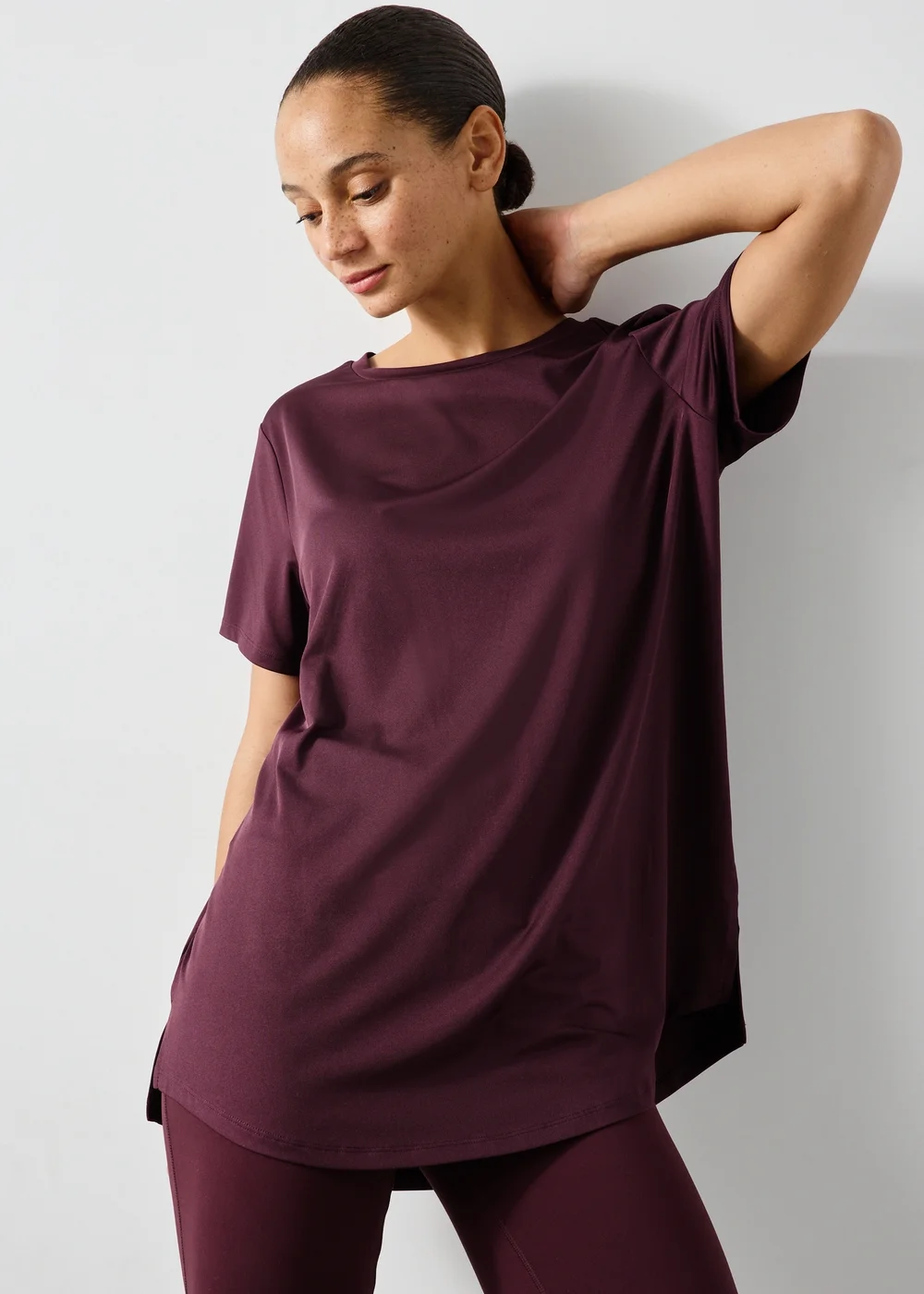 Burgundy Longline T-Shirt - S Image 1