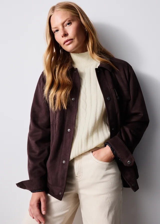 Cream High Neck Cable Jumper