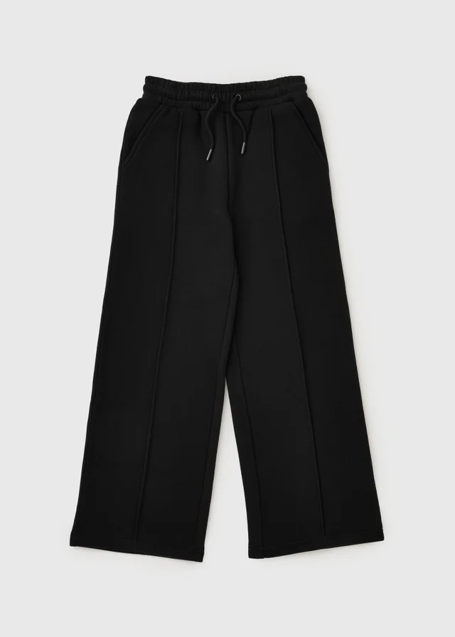 Black Wide Leg Jogging Bottoms (7-13yrs)