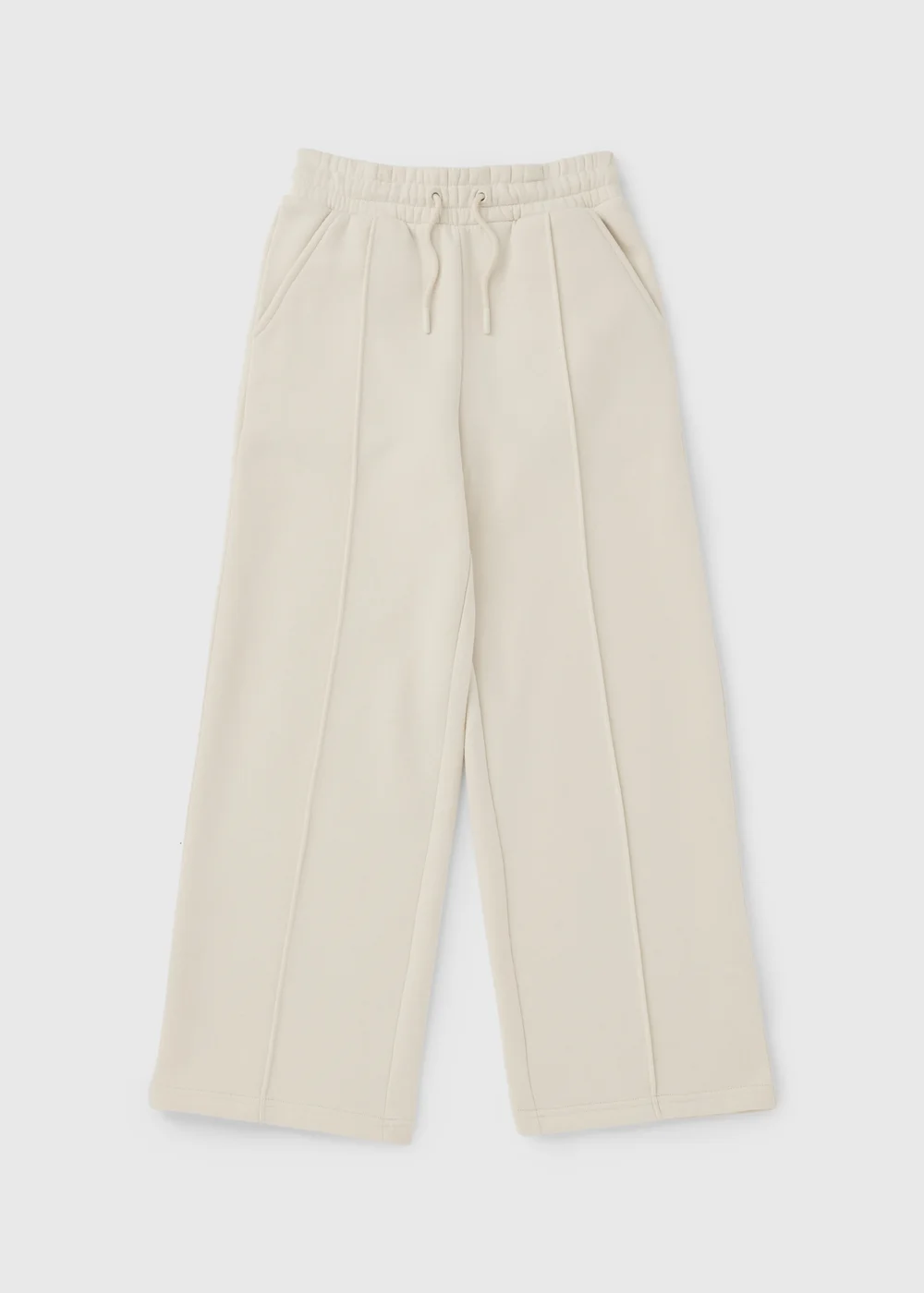 Girls Cream Wide Leg Jogging Bottoms (7-15yrs) - 7 Yrs Image 1