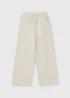 Girls Cream Wide Leg Jogging Bottoms (7-15yrs) - 7 Yrs Image 1