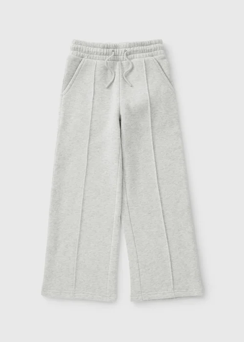 Girls Grey Wide Leg Jogging Bottoms (7-15yrs) - 7 Yrs Image 1